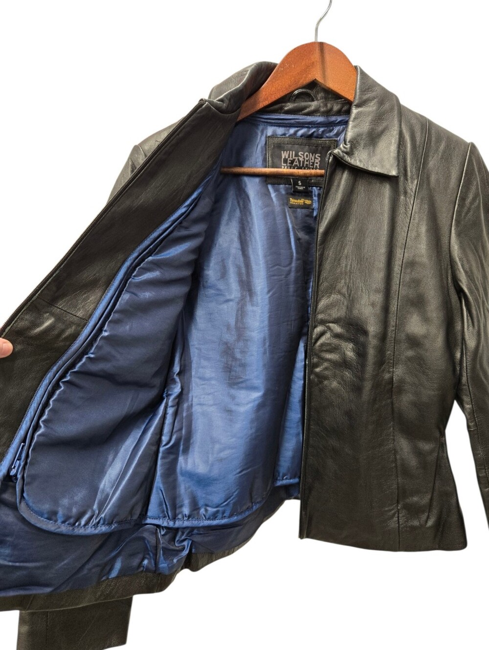 Y2K Wilson Leather Zip Up Moto Jacket - Picture 8 of 15
